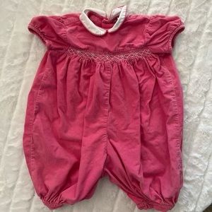 12 month Infant smocked pink romber Vintage ~ great condition